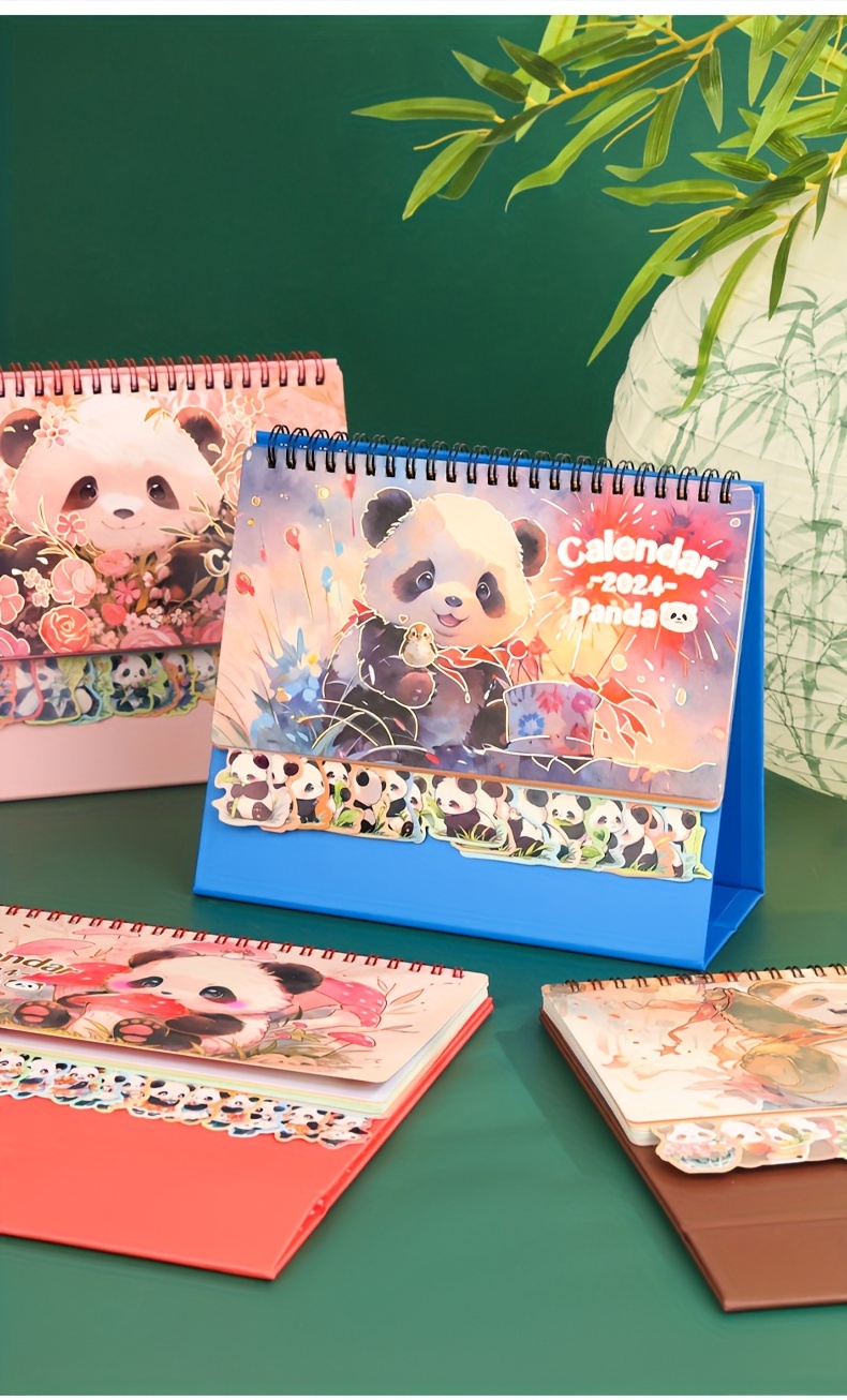 2024 Panda Calendar New Year Creative Calendar Cartoon Panda - Temu