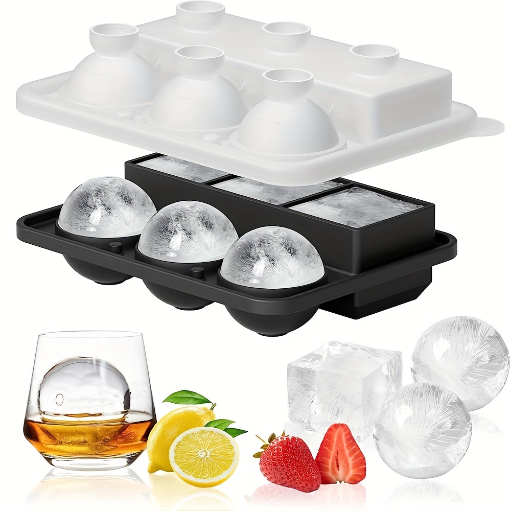 Rose Ice Cube Mold, Heart Shapes Ice Cube Tray, Silicone Ice Mold Fun  Shapes with Clear Funnel-type Lid, 3 Heart & 3 Rose Ice Balls for Chilling