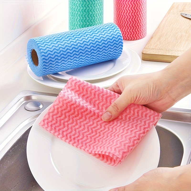 Lazy Rags, Disposable Solid Color Dish Cloth, Oil-free Non-woven Dishcloth,  Kitchen Supplies, Disposable Dish Towels, Cleaning Stuff Kitchen Cleaning  Gadget - Temu