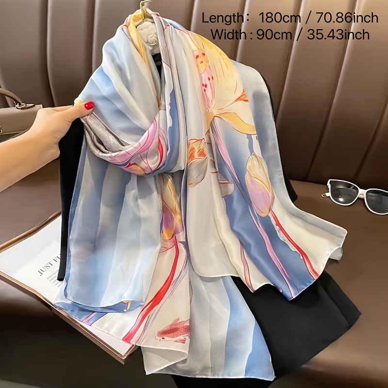 Women's Silk Sunscreen Scarf, Beach Shawl, Oversized Scarf, Dual-Purpose,  Summer, Spring, Autumn, New