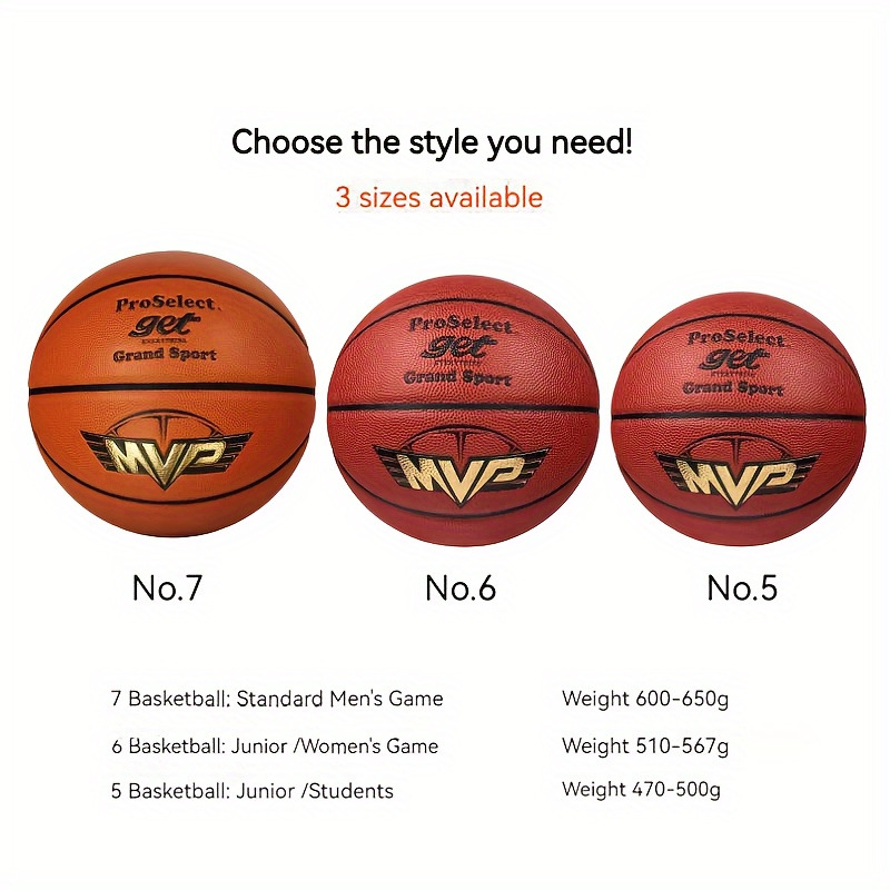 ProSelect Basketball PU No 7 6 5 - Indoor & Outdoor Training