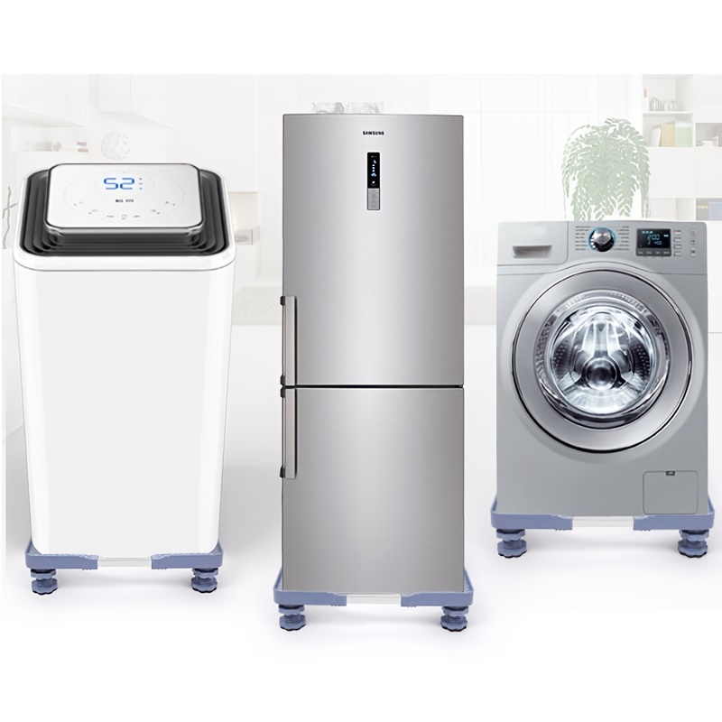  Base de soporte para lavadora, pedestal ajustable para  refrigerador, mini soporte para refrigerador con 24 ruedas, carrito móvil  para refrigerador, secadora, lavadora (color blanco) : Hogar y Cocina