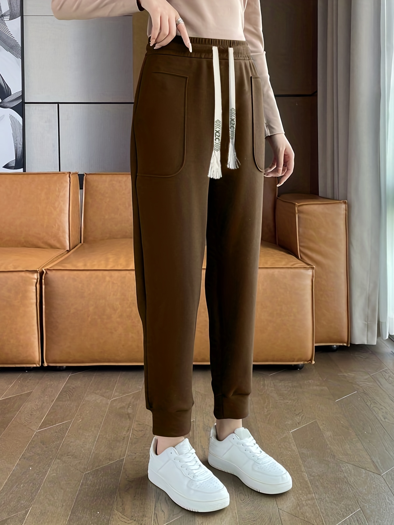 Thick Fleece Pants for Womans Elastic Waist Trousers Pull On Casual Keep  Warm Soft Comfy Daily Home Sweatpants B-Brown X-Small : :  Clothing, Shoes & Accessories