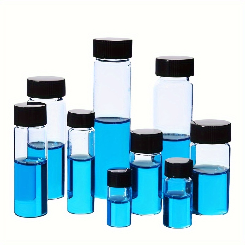 Bouteilles en verre bleu Conteneurs d'huile essentielle avec bouchons noirs  - Fabricant de bouteilles, pots et conteneurs en verre fiable