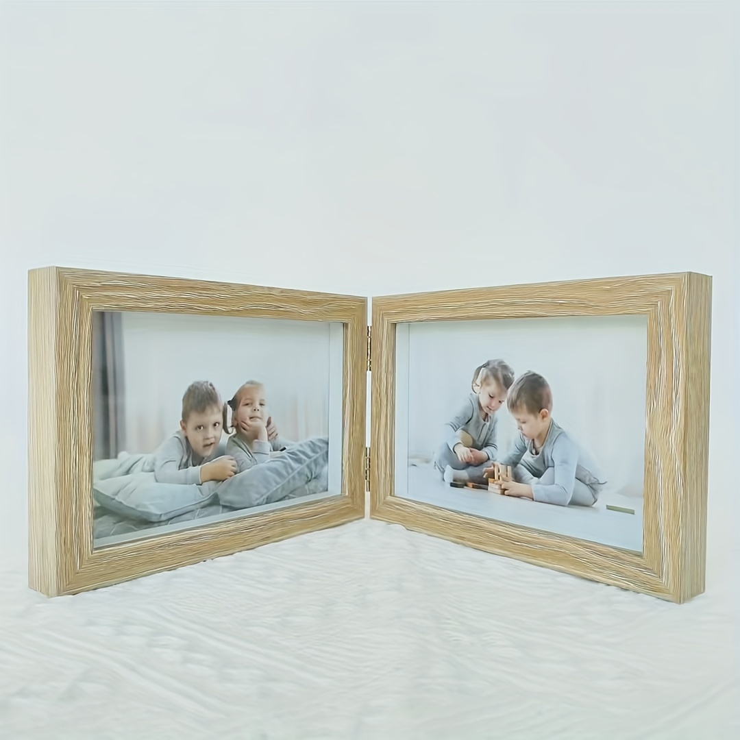 4x6 Double Picture Frame Dual Grey Hinged Photo Frame, Wooden Modern  Folding Vertical 2 Openings Unique Gifts For Birthday Wedding Gifts For  Family Friends - Temu Australia
