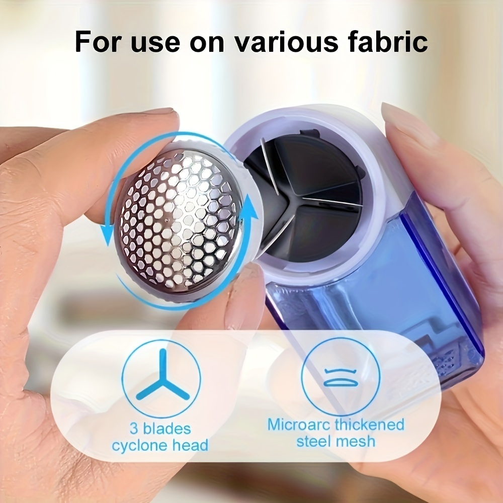 YZliii Portable Fabric Shaver - Battery-Powered Lint Remover with Adjustable Blade Settings, Ideal for Clothes, Bedding & Upholstery, No Batteries Included, Ball Trimme