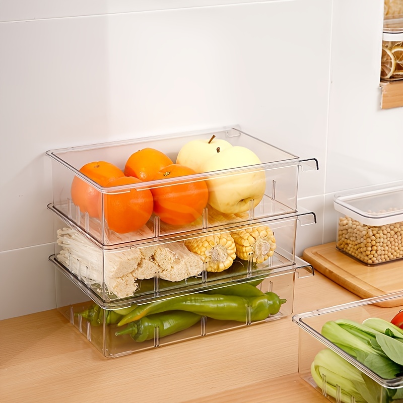 Organizador de alimentos con asa para refrigerador ideal para