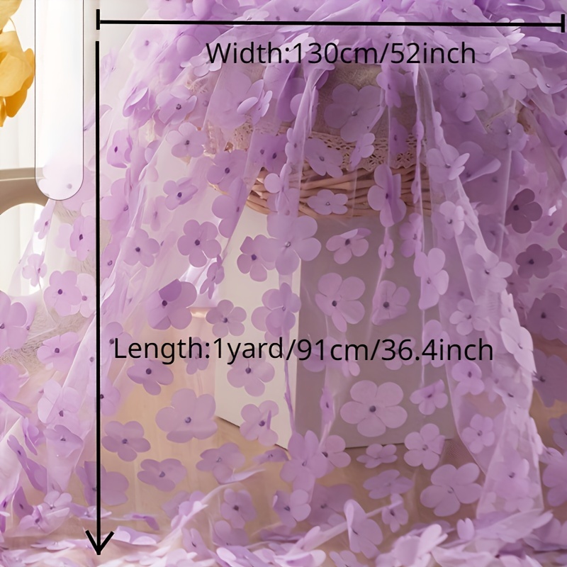 Lavender Purple Floral Sequin Embroidered Tulle Lace Fabric