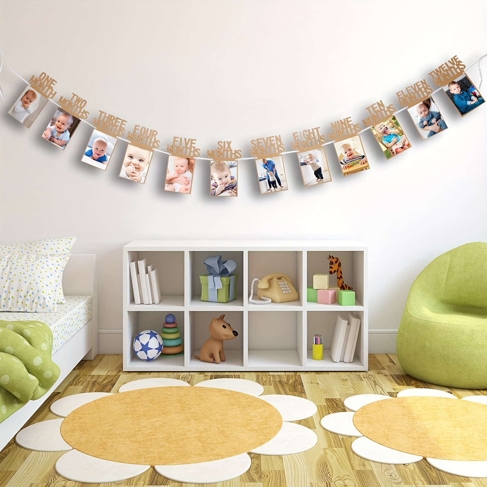 1st Birthday Photo Banner with Frame - Shower Party Decor