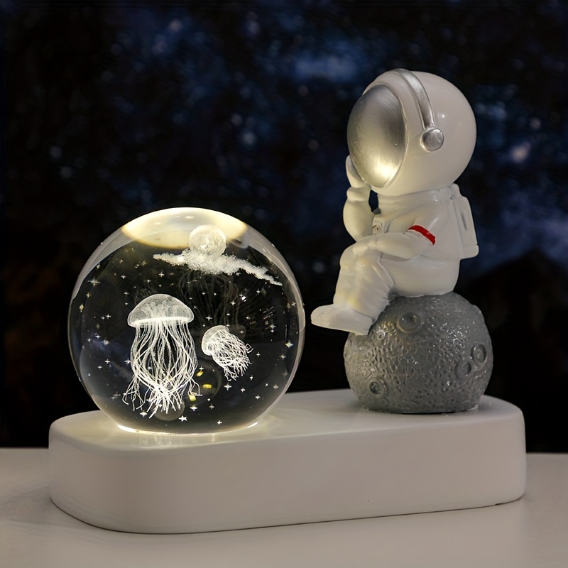 Lámpara de mesa astronauta, lámpara de pared para dormitorio niños, lámpara  de noche Astronauta figurilla decorativa lámpara de noche resina