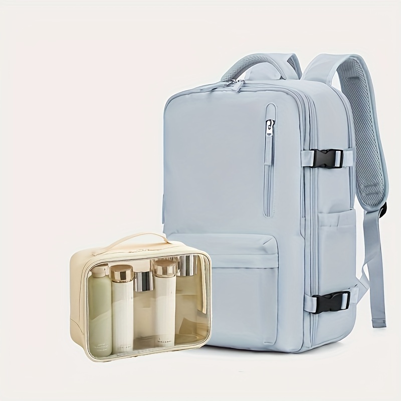 2個の多機能トラベルバックパック、PVC透明化粧品バッグ付き大容量荷物