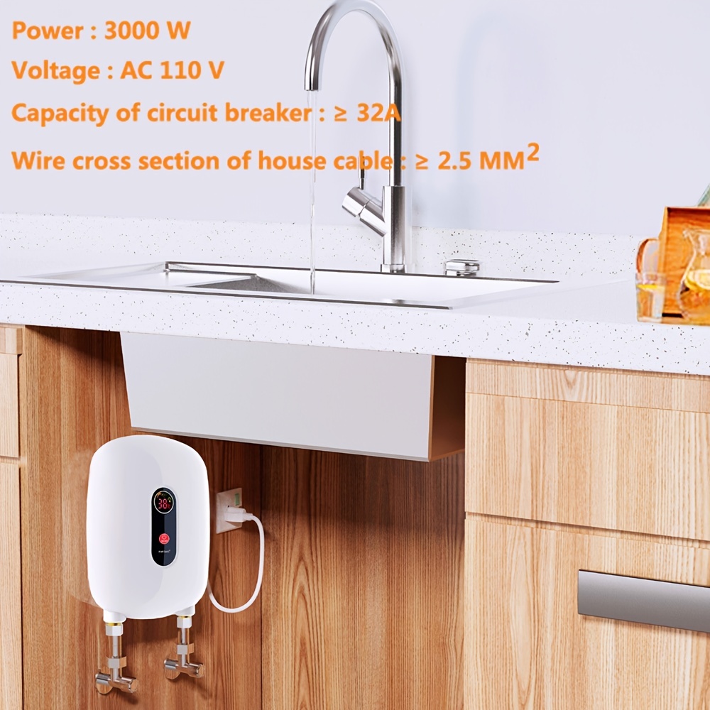 Tankless Electric Water Heater 110 V Instantaneous Electric Water Heater Instant  Heating Used For Sink Washing Yf-008 - Temu