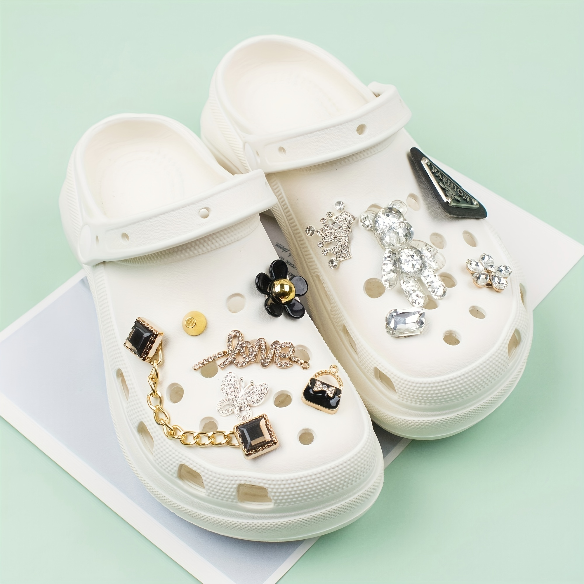 Crystal Croc Charms Shoe Decoration Charms For Clogs Slippers