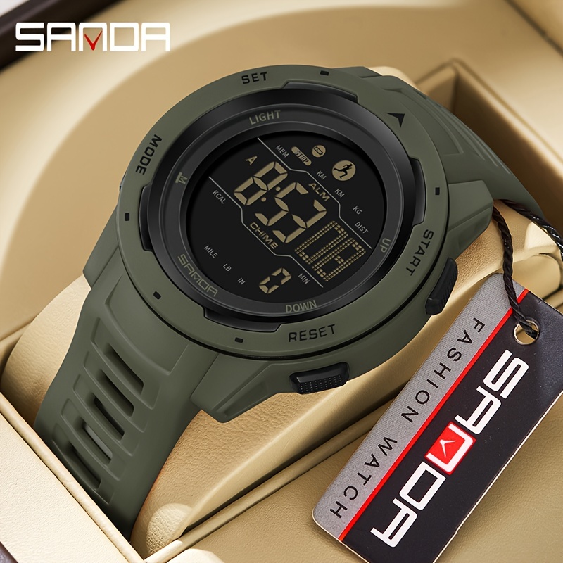 

Sanda Calorimeter Multifunctional Military Style Shockproof Fashion Outdoor Sports Alarm Clock Waterproof Men's Watch, Ideal Choice For Gifts