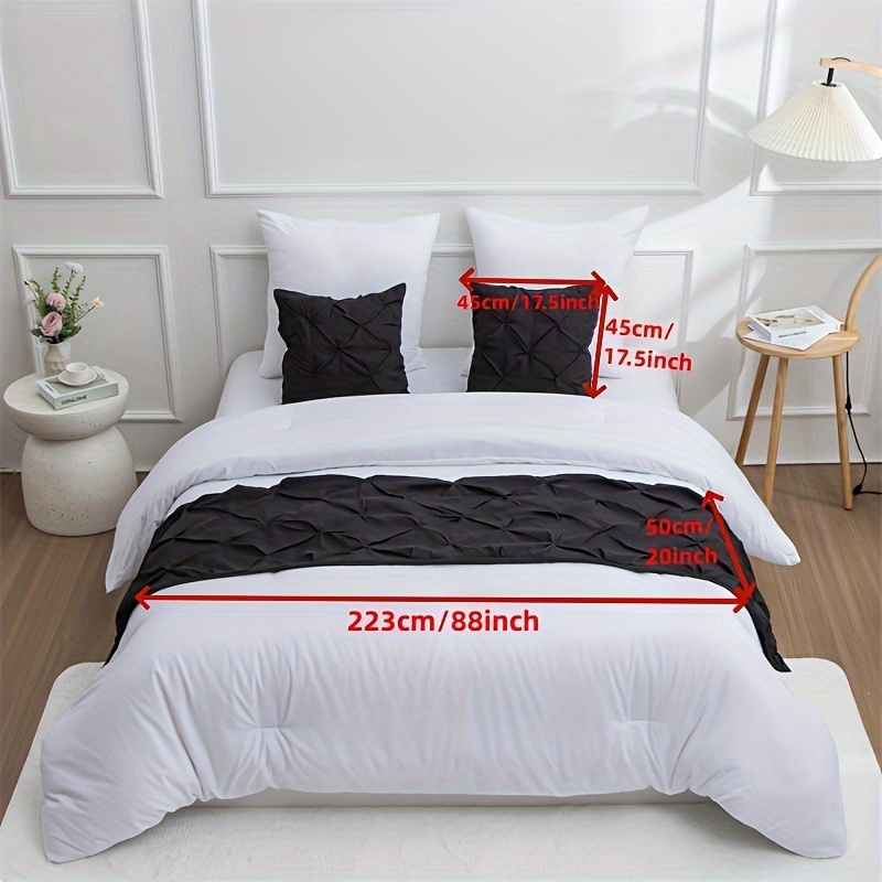 White bed outlet runner and cushions