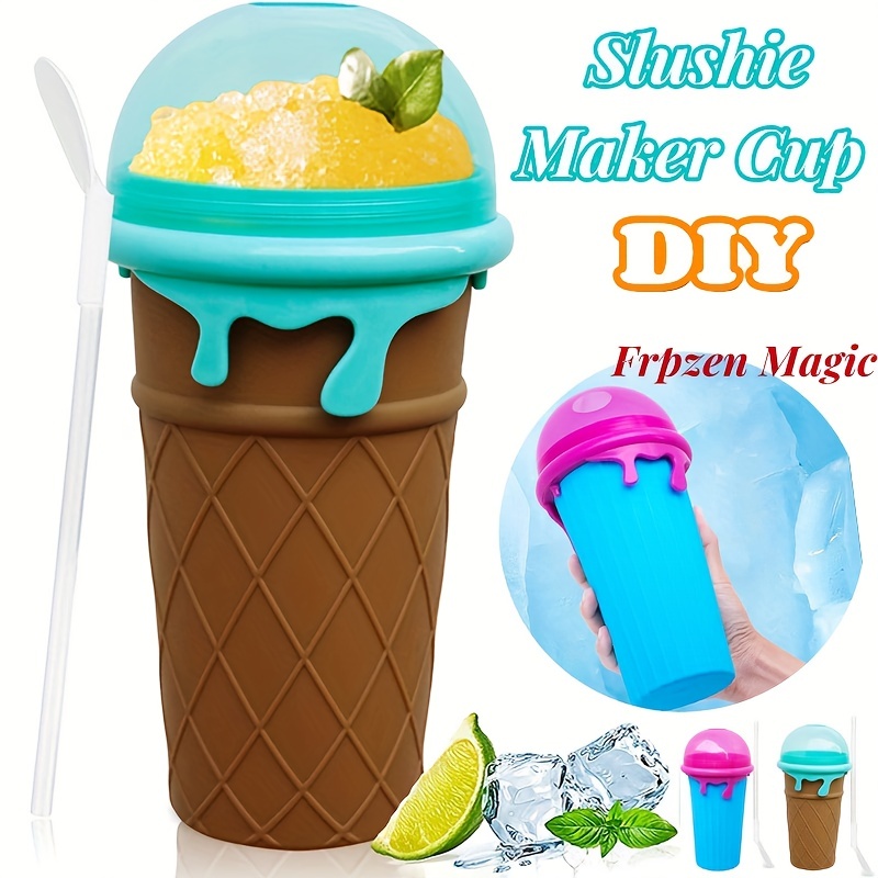 Slushie Maker Cup, Magic Quick Frozen Smoothies Cup, Cooling Cup, Double  Layer Squeeze Slushie Maker Cup, Homemade Milk Shake Ice Cream Maker  1PCS/Blue 
