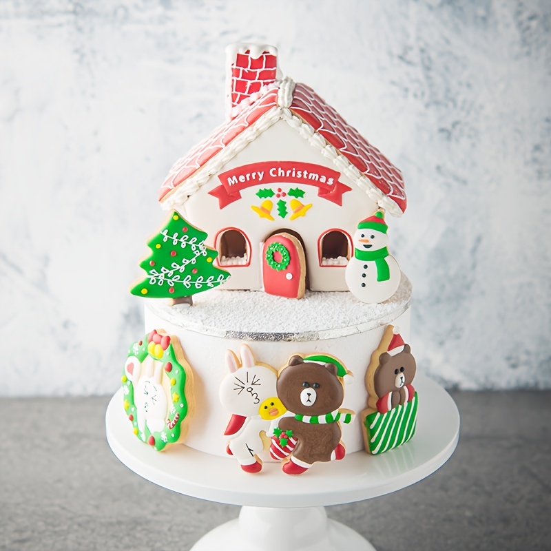 Christmas Silicone Cake Molds 6 Cavity Gingerbread House - Temu
