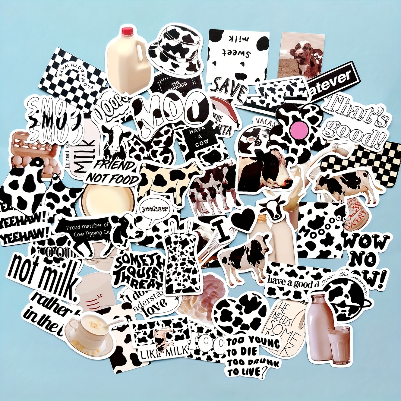 Black White Stickers, Stickers Laptop Cows