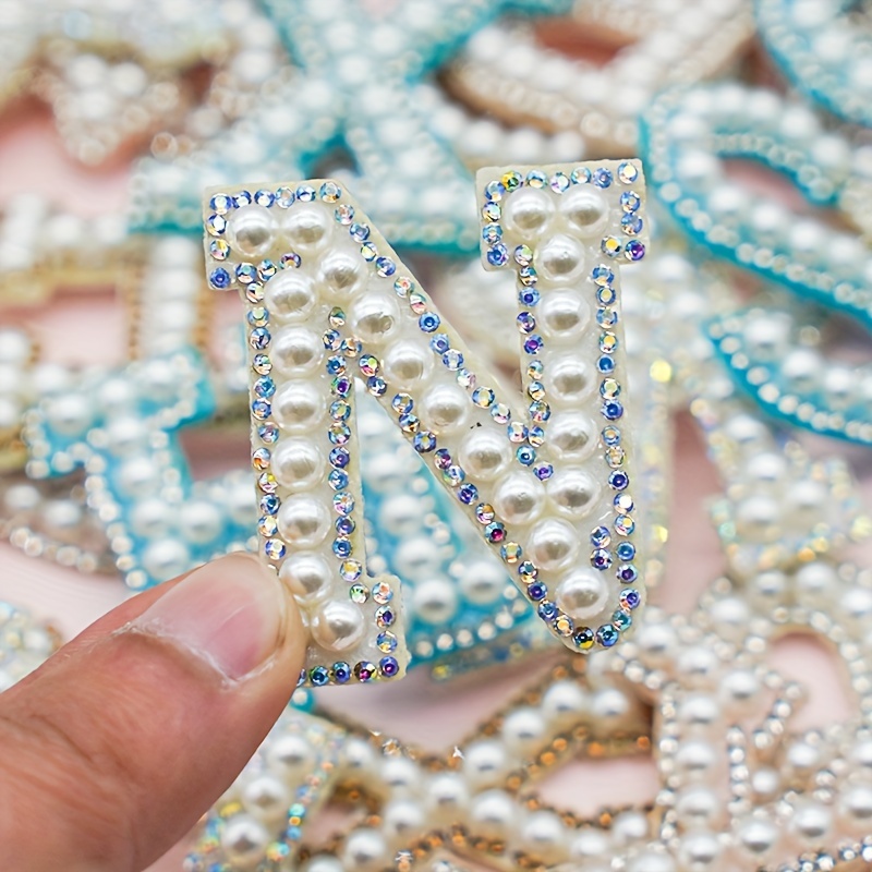 Colorful Bead Rhinestone Letter Stickers For Shirt Jacket - Temu