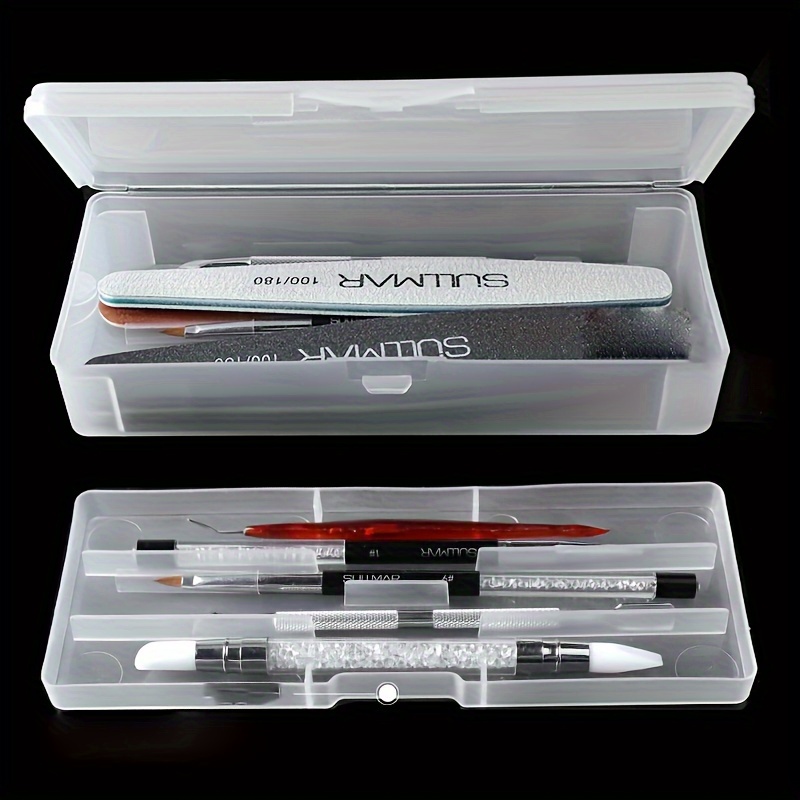 

1pc Double-layer Nail Art Tool Storage Box, Organize Your Nail Care Essentials, Nail Pen Brush Storage Box