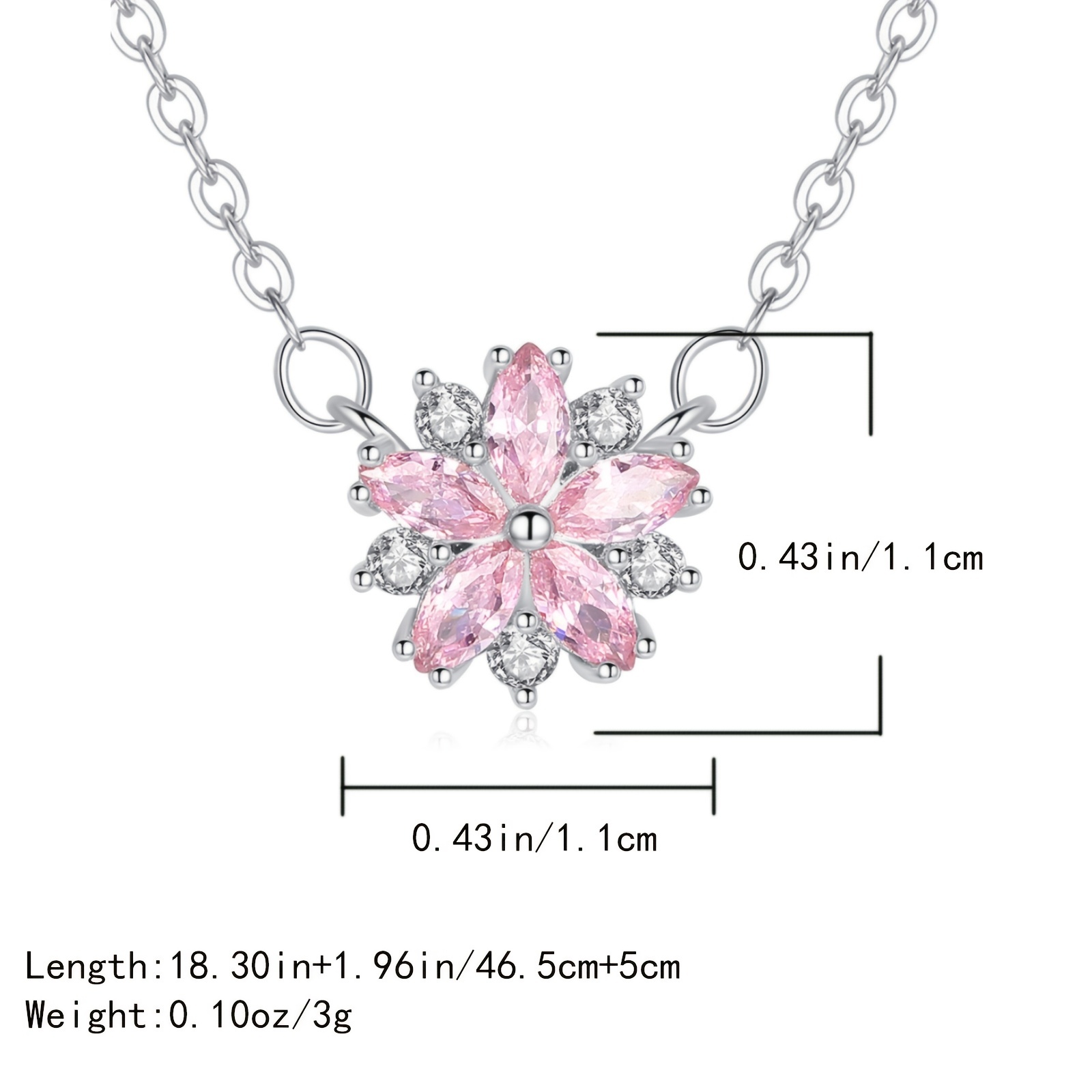 Elegant Rose Gold Blossom Flower Swarovski Crystal Necklace 