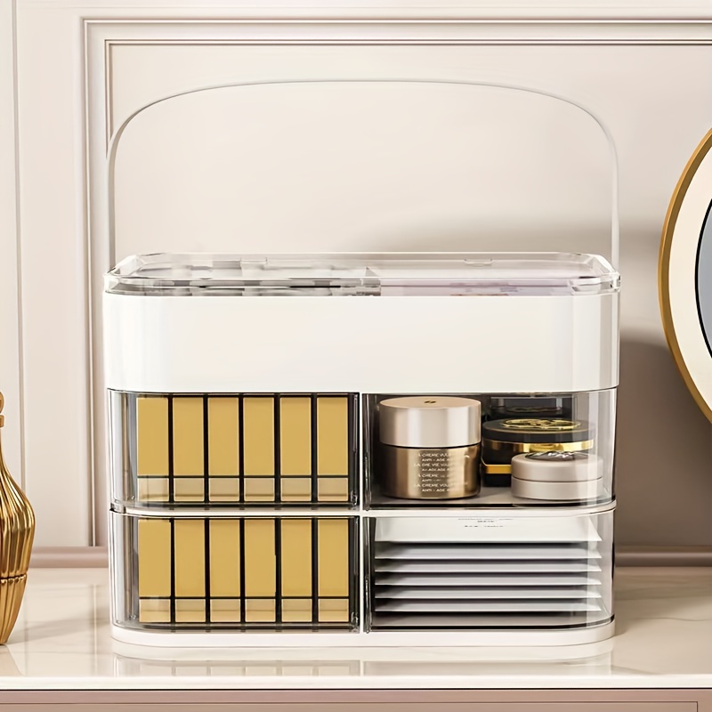 1pc makeup storage box desktop room cosmetics organize box vanity drawer style storage box details 3