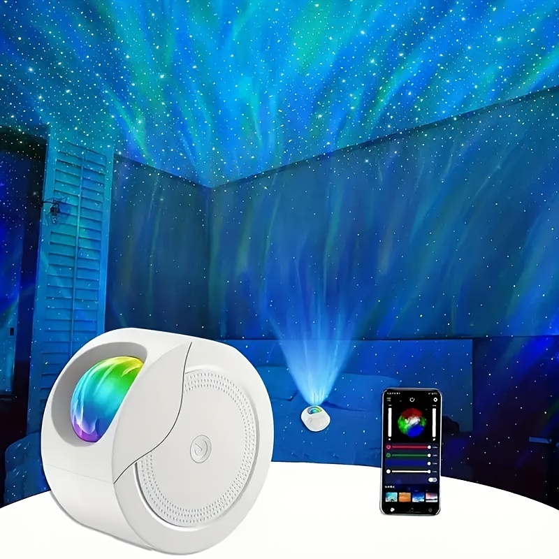 Proyector de estrellas para dormitorio, lámpara de luz nocturna Aurora  giratoria de 360 °, 12 en