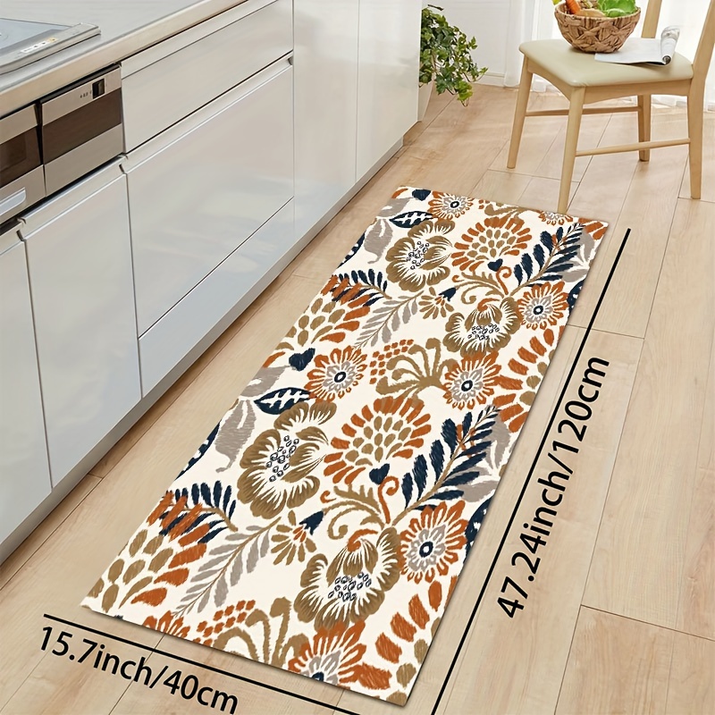 Retro Kitchen Mat Floral Decorative Floor Mat Polyester - Temu United ...