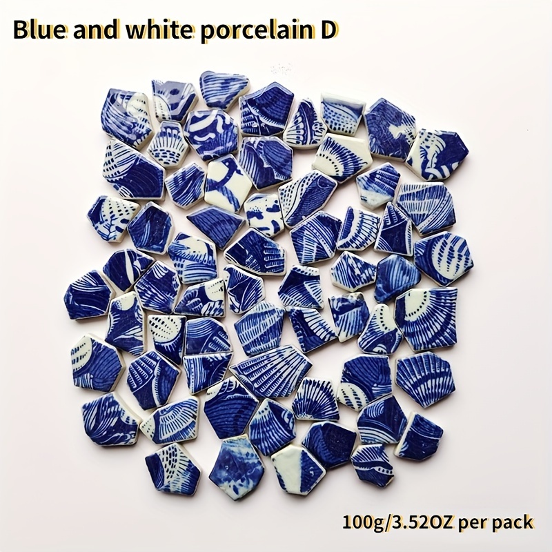 Smayt Yi 200g Light Blue Ceramic Mosaic Tiles Irregular Shape Bulk Small Mosaic Ceramic Tiles Crafts for Bathroom Outdoor Floor Coasters