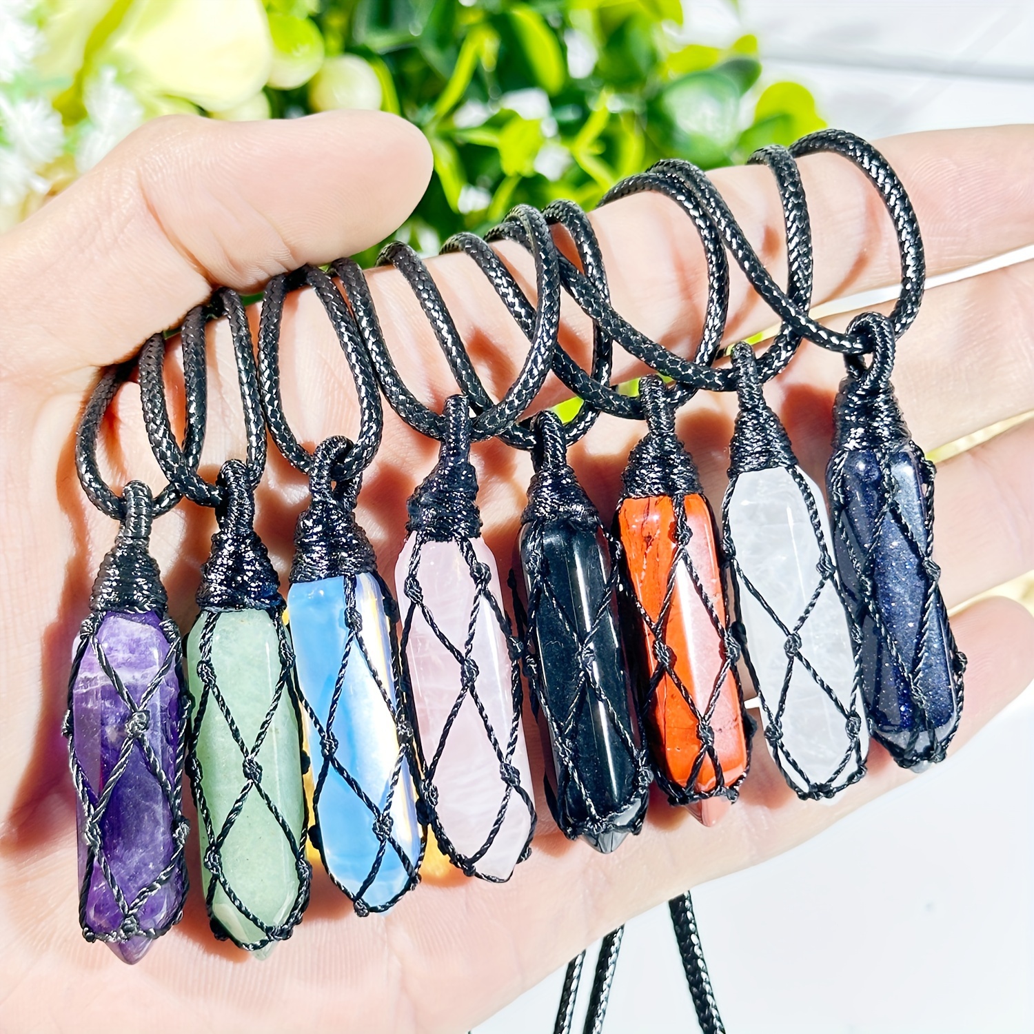SAOYOAS Crystal Necklace Holder, Necklaces Cage Cords for Crystals