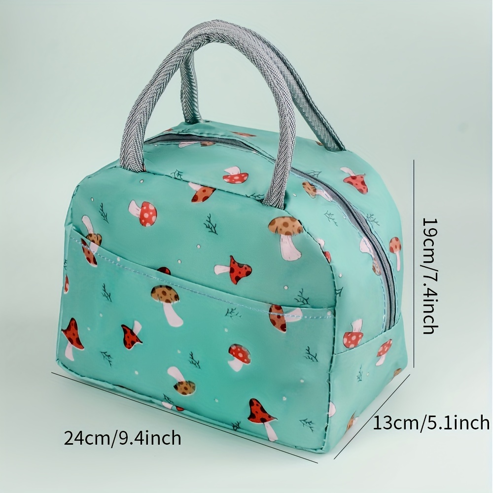 Square Flat Lunch Box Women Insulated Lunch Bag Waterproof Picnic