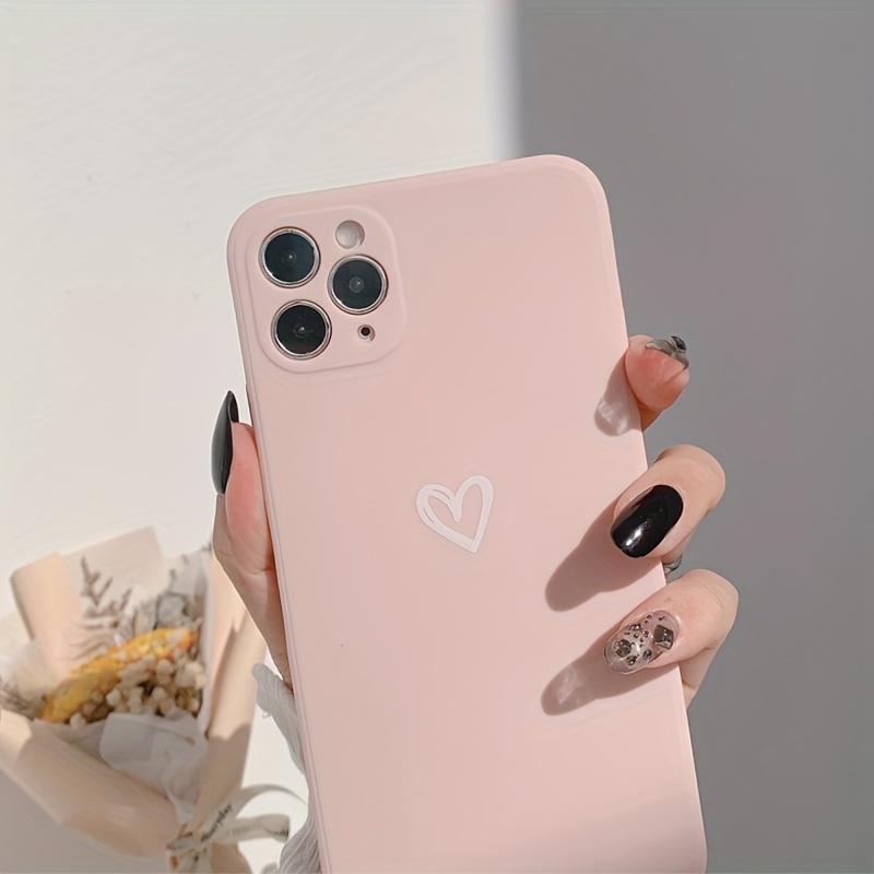 Phone Case: Minimalist Heart Phone Case, Creative And , Suitable For Iphone 11, Iphone 12, Iphone 13, Iphone 14, Iphone 15, Iphone 16, Iphone 17 Models