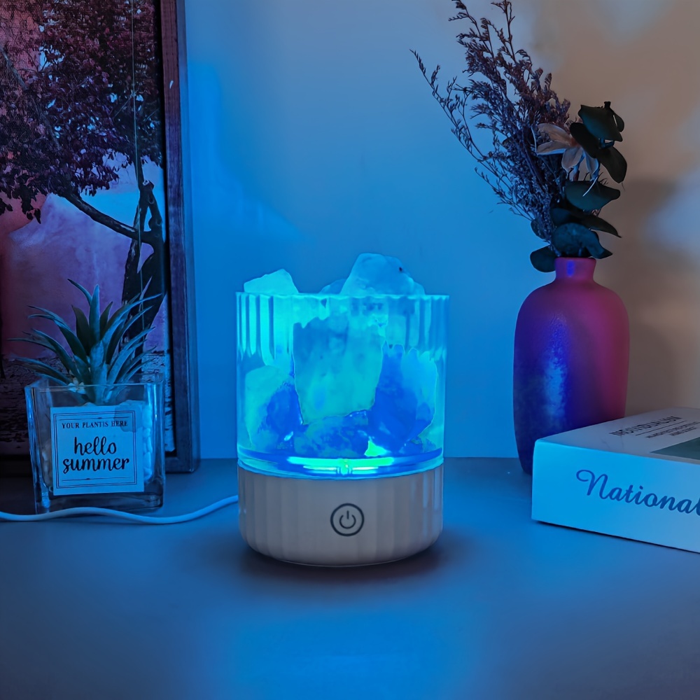 1pc Lámpara Sal Himalaya Lámpara Ambiente Rgb Luz Nocturna - Temu