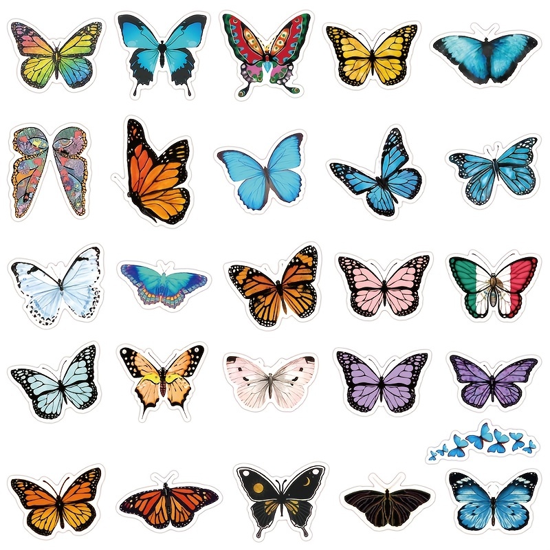 Colorful Butterfly Stickers Vinyl Waterproof Stickers For - Temu