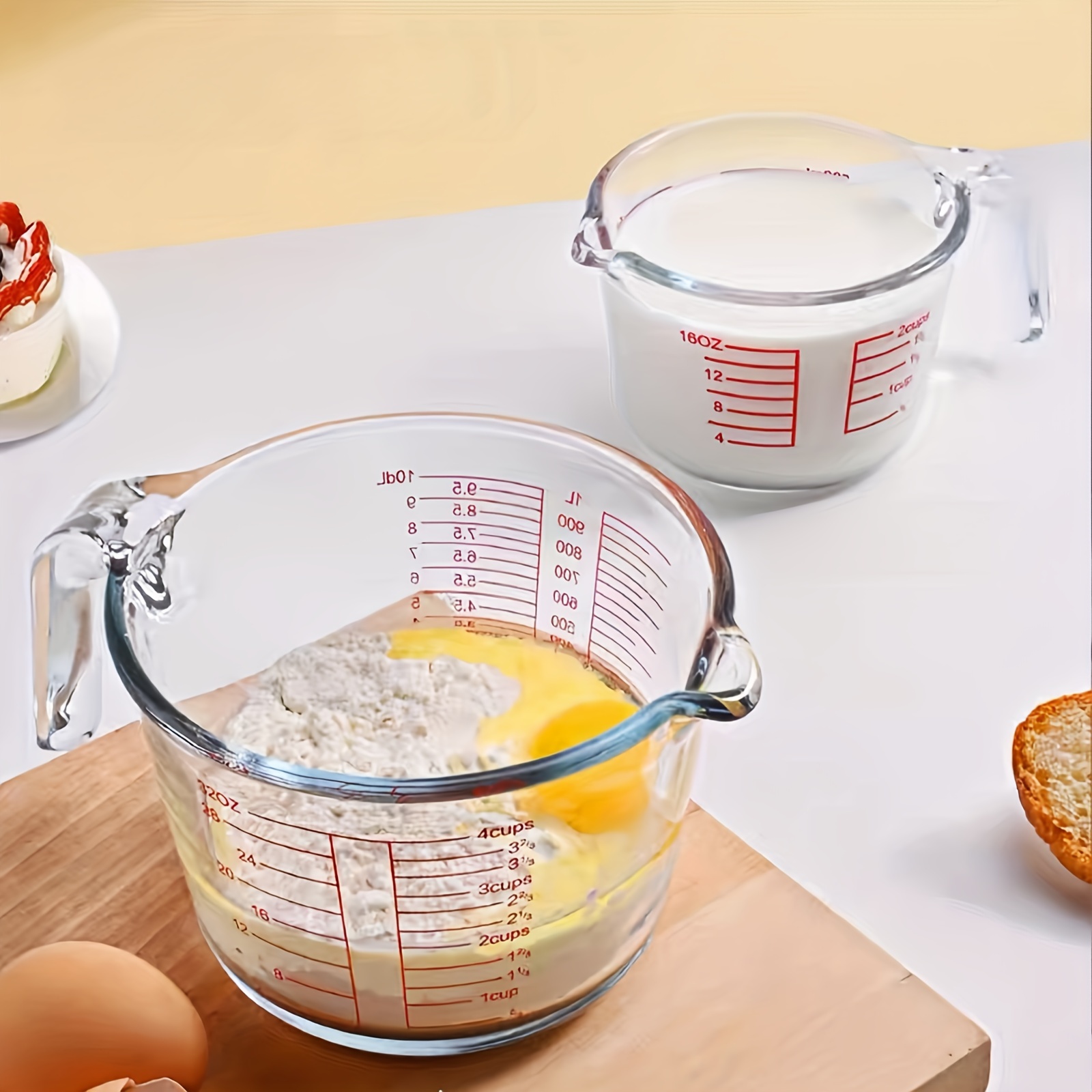 Glass Measuring Cup Set, Kitchen Liquid Measuring Cup, Bpa Free