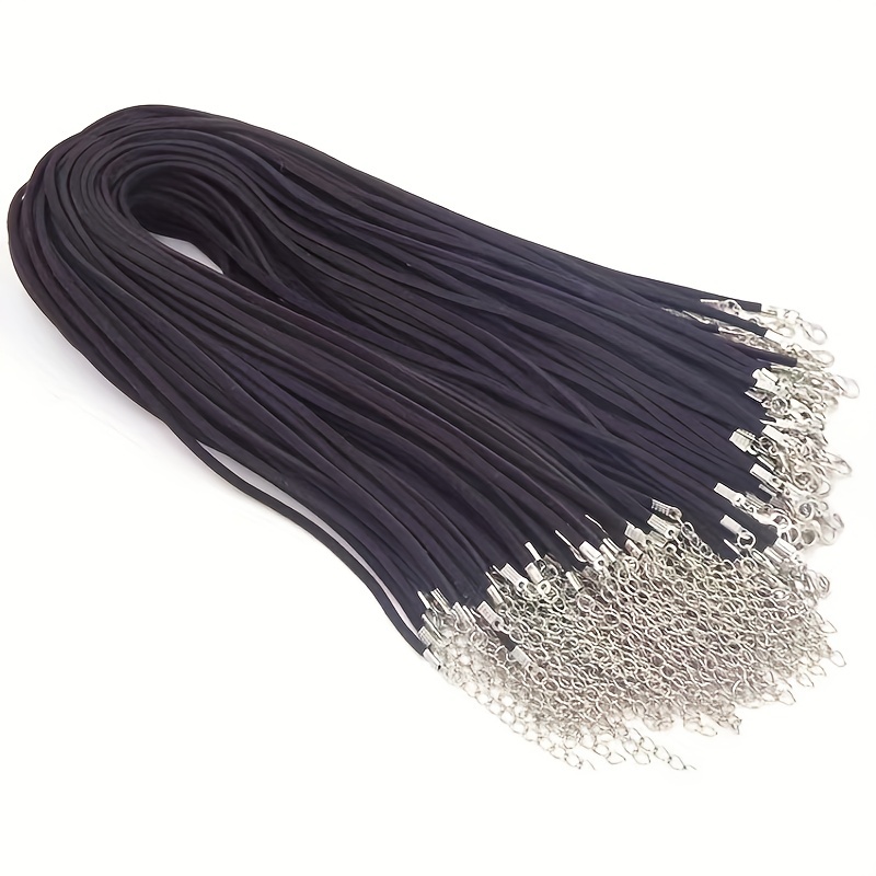 Black Wax Leather Snake Necklace Beading Cord String Rope Wire 45cm  Extender Chain With Lobster Clasp DIY Jewelry Makin296f From Gbbhj, $21.93