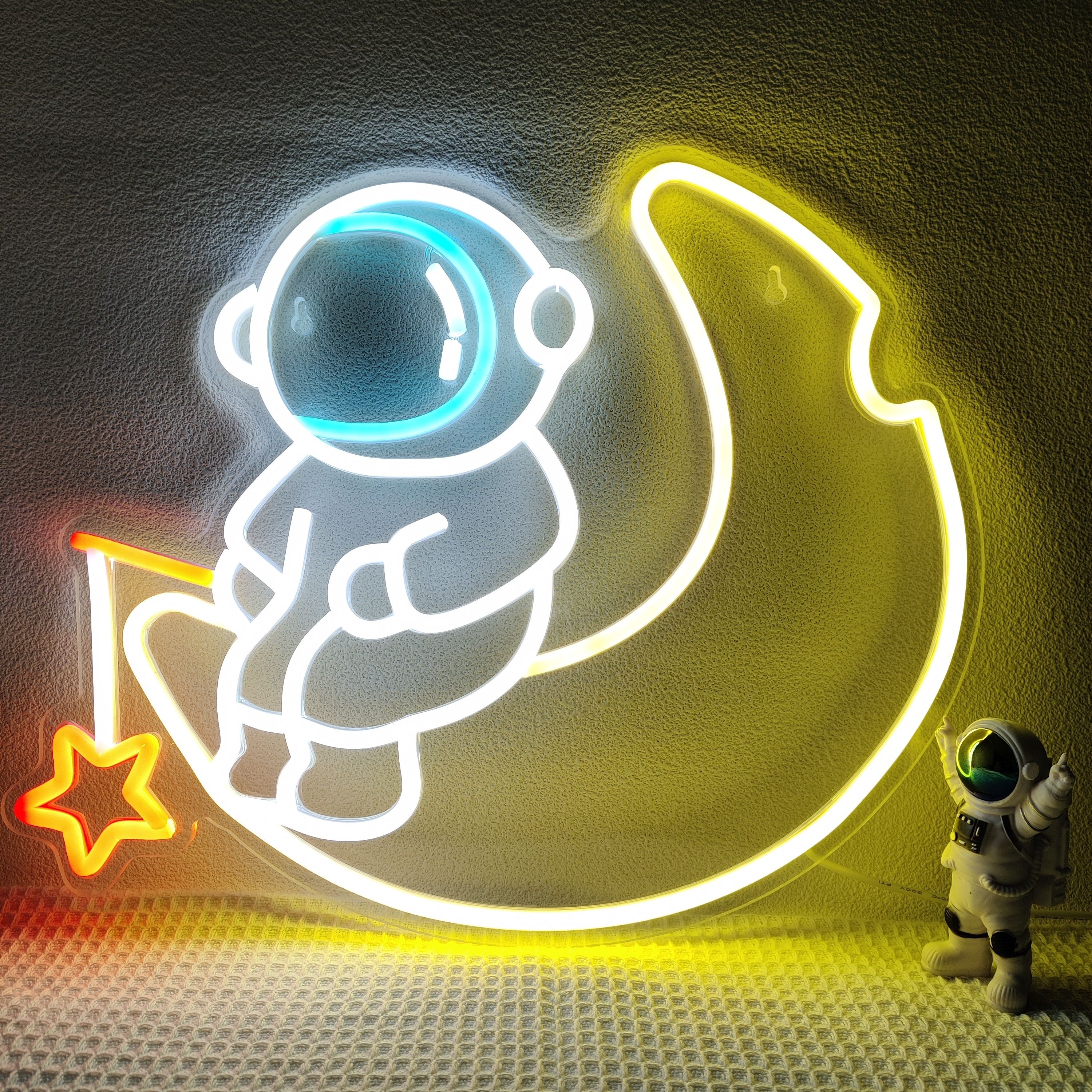 Astronaut Fishing Artwork Led Neon Sign Light