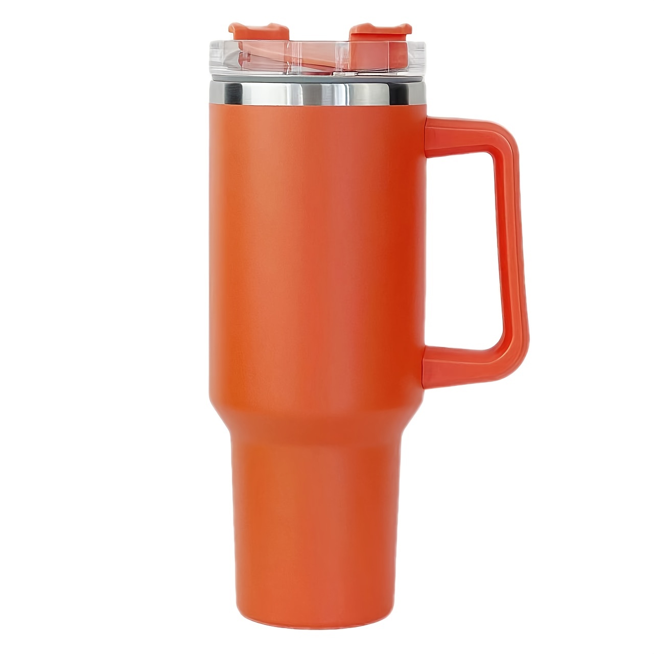 mininoo 40 oz Tumbler with Handle and Straw, Insulated Tumbler with Handle  Leak Proof, Large Tumbler with Lid and Straw (Orange)