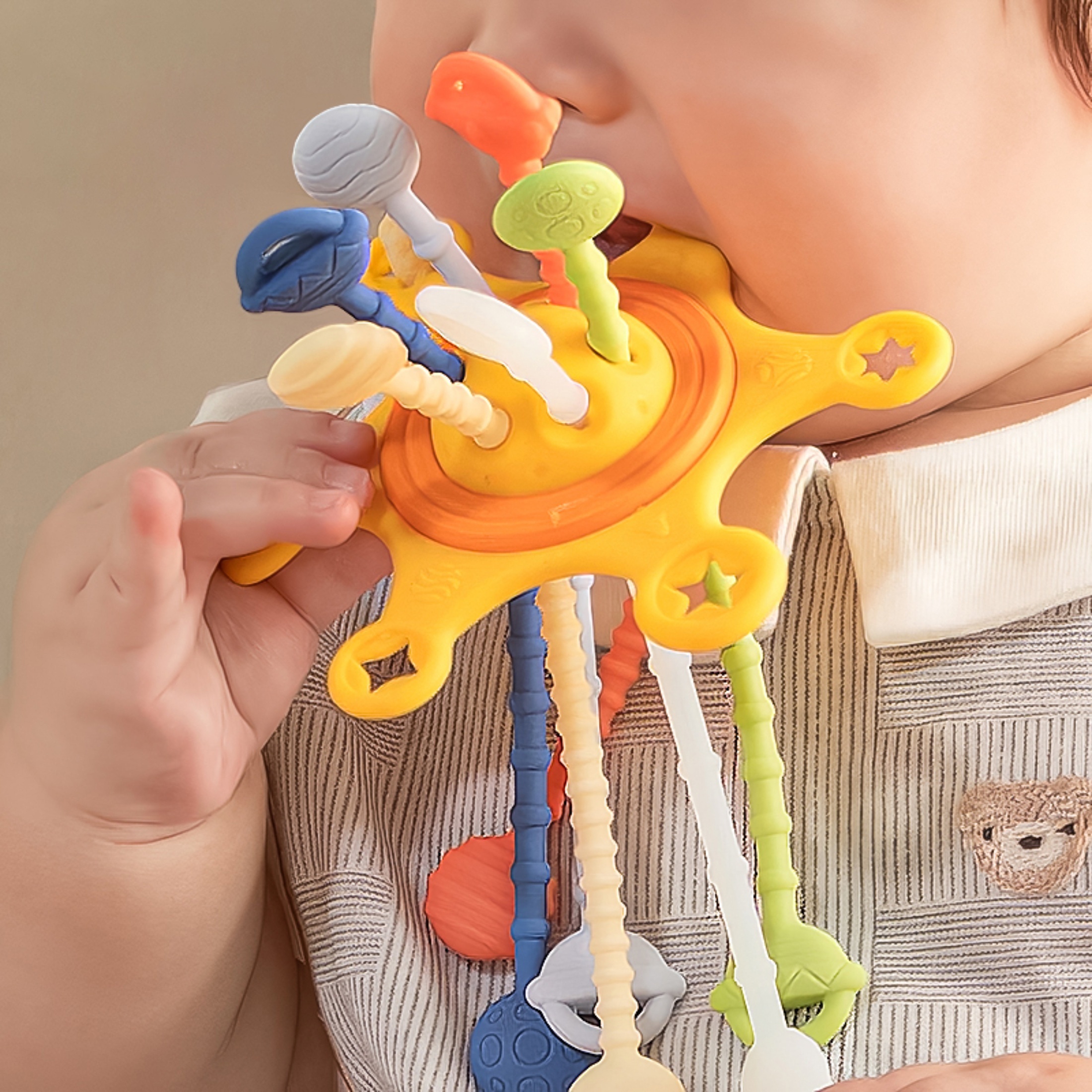 Baby Manhattan Hand Grab Ball Toy, Puzzle Early Education Teething Gum  Grinding Teeth Stick Baby Toy 0-1 Year 3-6 Months