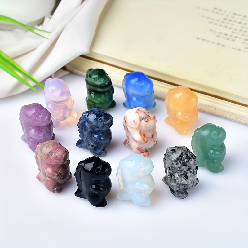 2pcs Opalite Dinosaur Crystal Carving, Christmas Gift