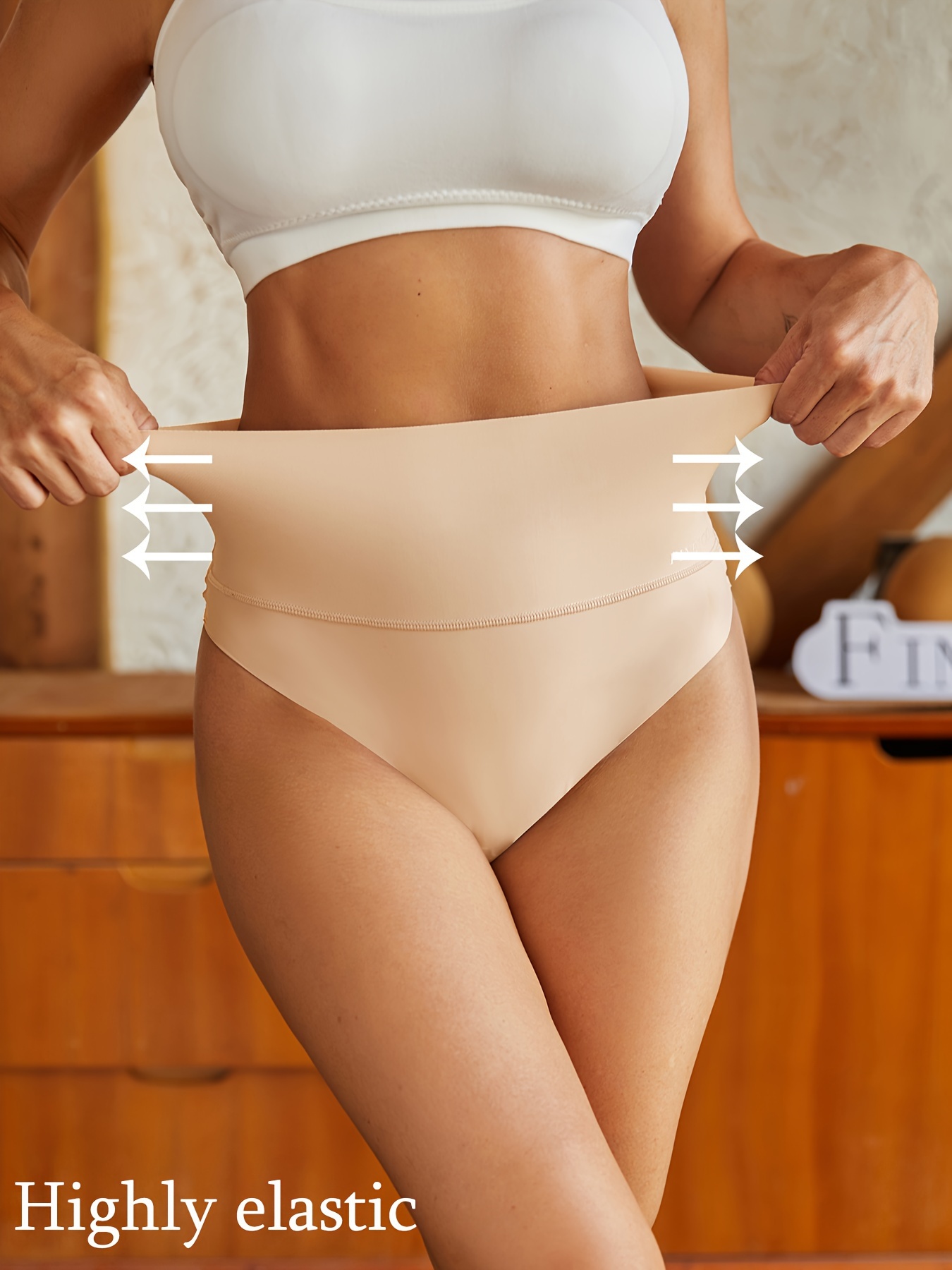 Finetoo 4 Pack High Waisted Underwear for Women Tummy Control Panties High  Rise Body Shaper Brief Nylon Seamless Bikini Panty for Ladies Size-Medium 