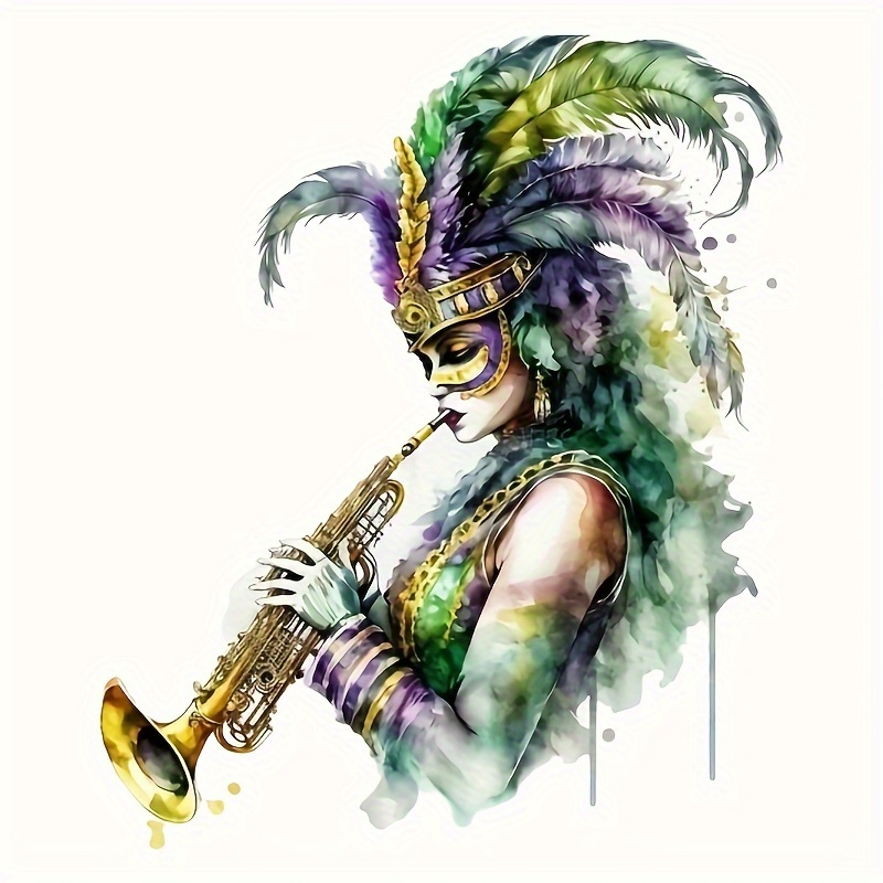 Mardi Gras Coolest Saxophone Woman Diy Washable Heat - Temu Canada