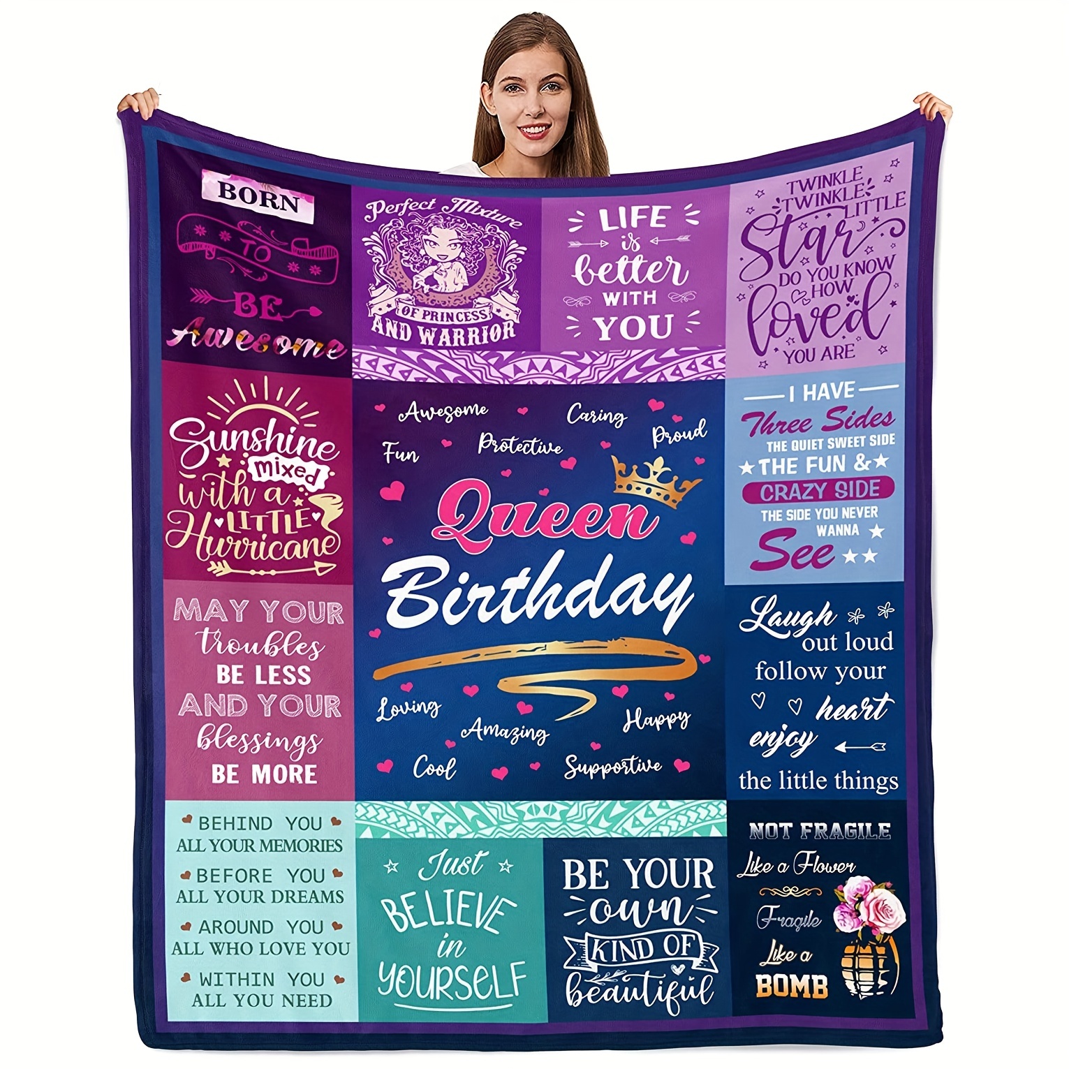 Birthday Gifts For Women Throw Blanket Daughter/grandma/mom - Temu