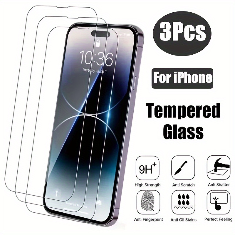 

3pcs Screen Protector Tempered Glass Protective Film For Iphone 7/8/x/xs/xr/11/12/13/14/15 Pro Max