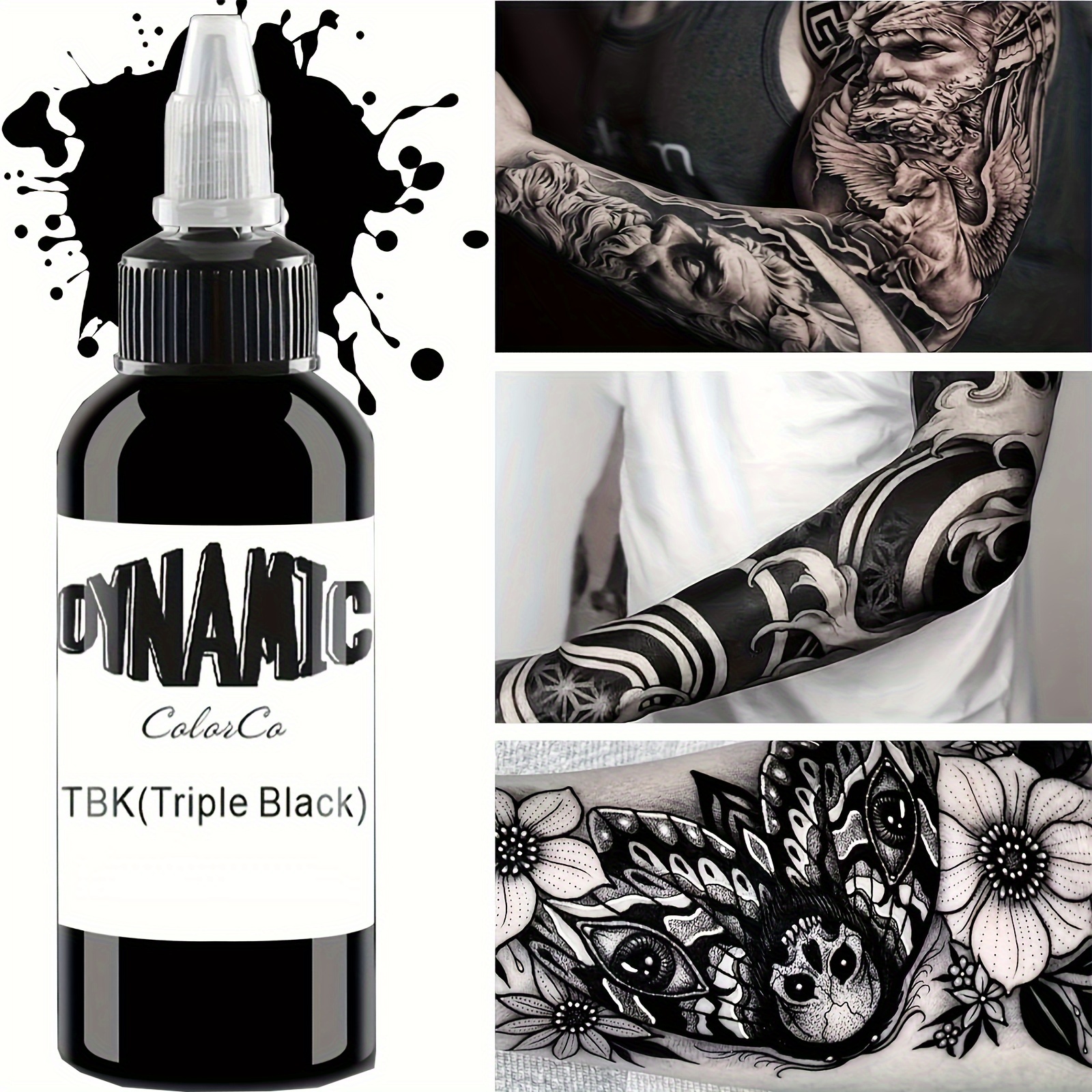 Dynamic Tattoo Ink Set -3 (Fire Red, Lavander, Black) (1oz) : .in:  Beauty