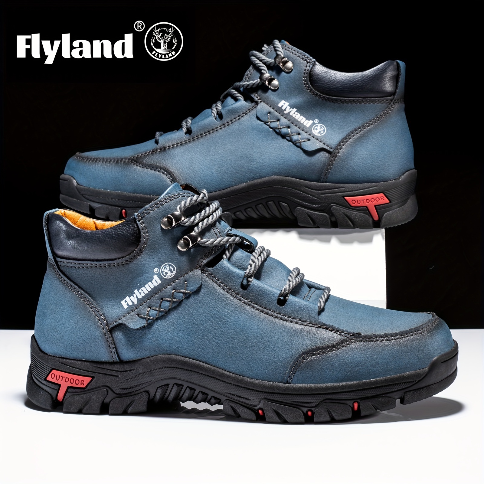 Flyland Men's Retro Casual Lightweight Wear-resistant Lace-up Ankle Boots  With Rubber Sole Yellowstone - Temu