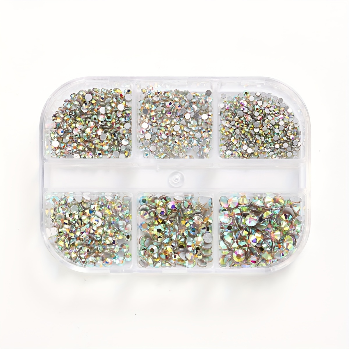 White Flat Back Nail Art Rhinestones ab Transparent - Temu