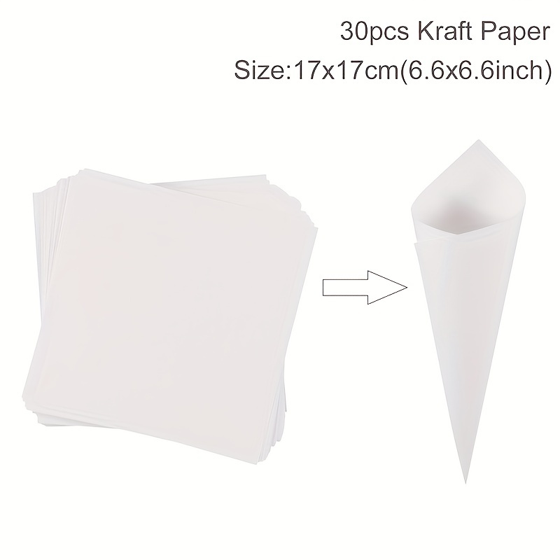 30Pcs Kraft Paper Cones Wedding Confetti Cone Party Snacks