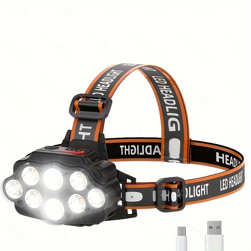 4-Mode LED Headlight, High Brightness & USB Rechargeable - Perfect For Christmas Lights & More!