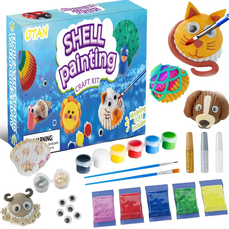 Kids Sea Shell Painting Kit Arts Crafts Gifts For Boys And - Temu